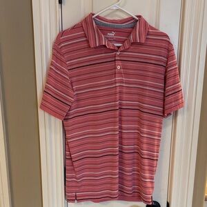 Puma Men's Polo Shirt with Red and White Stripes